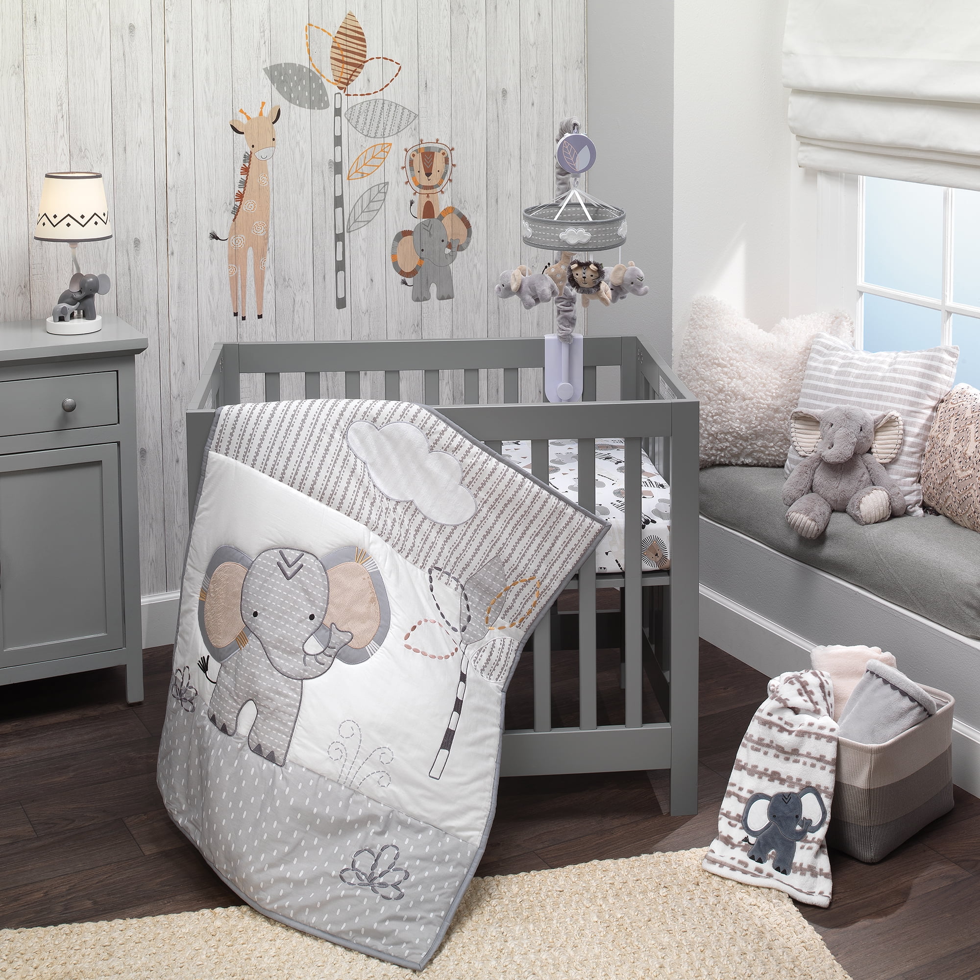 100% Extra Thick Cotton Standard Size Crib. 7 Piece Baby Mini Crib Bedding Set Newborns Sleeping Quilt Crib Bedding Sets Neutral for Boys and Girls- Warm Baby Nursery Comforter 