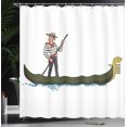 thumbnail image 3 of Ambesonne Italian Shower Curtain, Gondola in Venice Love, 69"Wx84"L, Brown White, 3 of 4