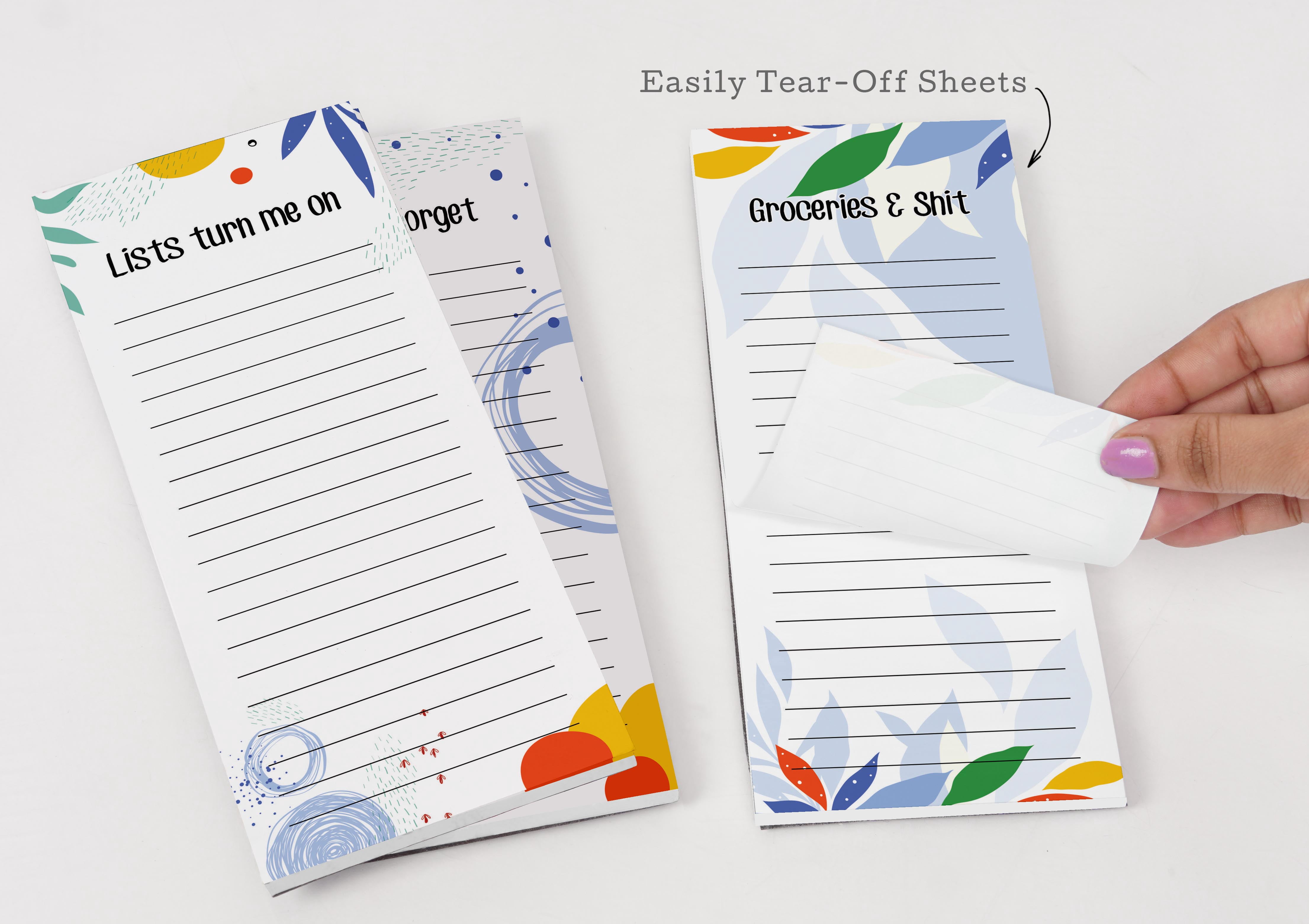 Inkdotpot Pack of 3 Magnetic Fridge To-Do List Notepads- Magnetic Memo Pads For Refrigerator-(50 Sheets Each)-Z7