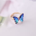 thumbnail image 4 of Europe and the United States new gradual change butterfly ring women, personality trend INS women ring, fashion temperament jewelry R16, 4 of 5