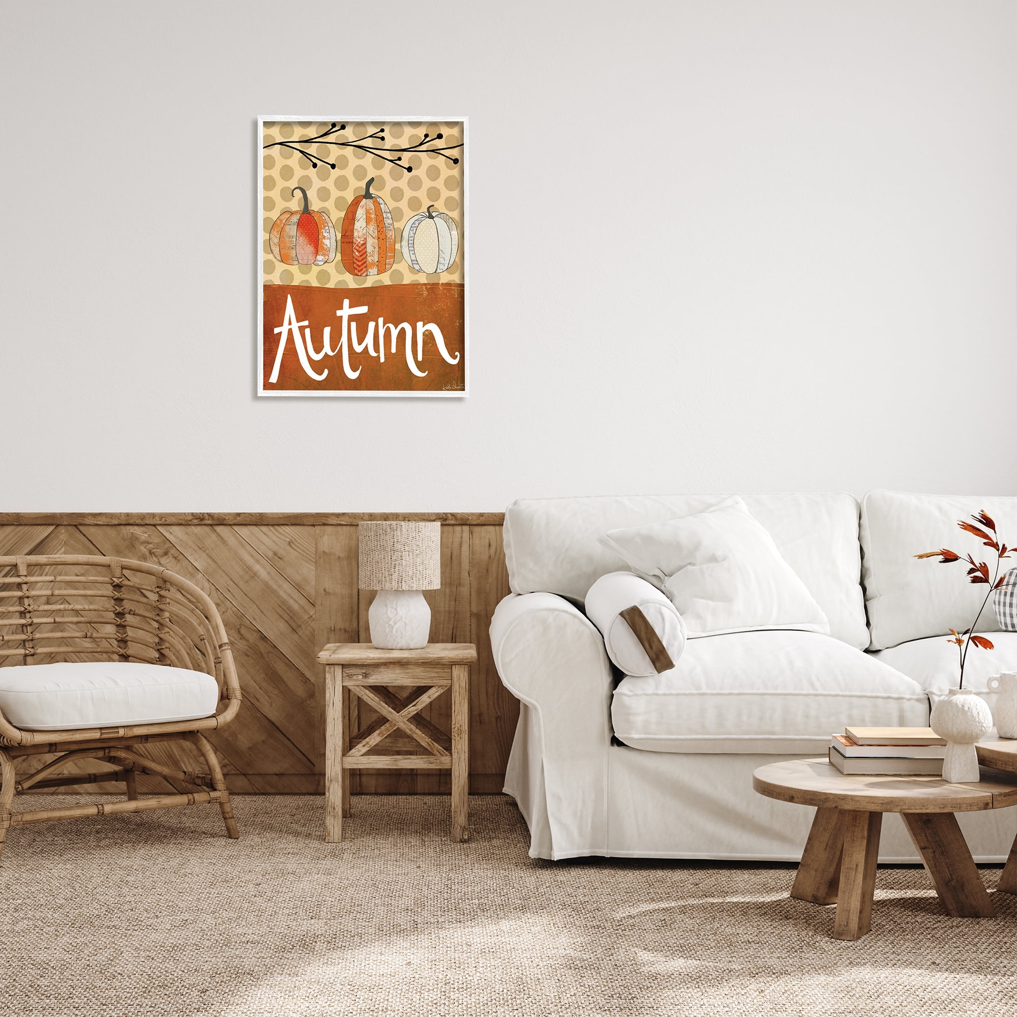 Stupell Indtries Traditional Autumn Pumpkin Illtration Abstract Pattern Gourds,24 x 30,Design by Katie Doucette