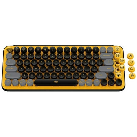 Logitech - POP Keys Wireless Mechanical Tactile Switch Keyboard for Windows/Mac with Customizable Emoji Keys - Heartbreaker Rose