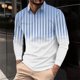 thumbnail image 1 of Blusa y camisa de manga larga con cuello vuelto para hombre, informal, con cuello vuelto, estampado, para fitness, deportiva, de manga larga, de poliéster, 1 of 5