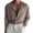 Brown, variant on Men's Button Down Knit Shirt Lightweight Long Sleeve Drop Shoulder Top for Fall Fashion Cruise Resort Vacation Daily Wear, Brown, XL
