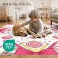 thumbnail image 4 of ODIKA 9'x12' Washable Area Rug Pencil Vintage Pink Sweetness Motif Academic School Classroom for Master Suite, California King, Under Bed, Non-Shedding, Easy Care, 4 of 7