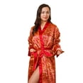 thumbnail image 2 of Up2date Fashion Women's Paisley Print Satin Robes in Burgundy Color, Style Gwnf-18, 2 of 2