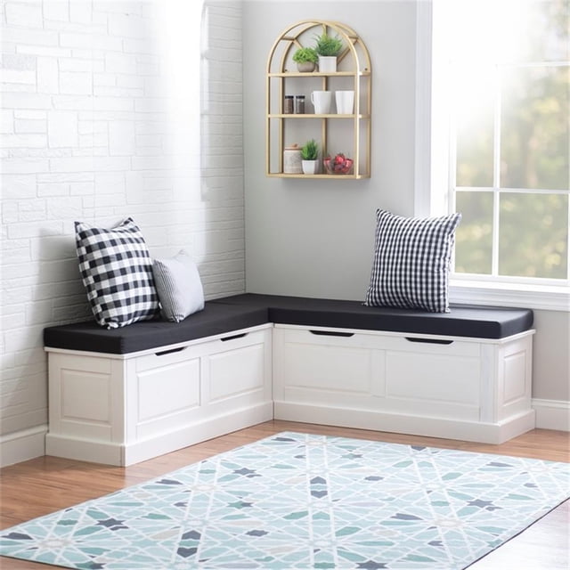 Pemberley Row Wood White Nook Rectangular Hidden Storage 62.4" Unassembled
