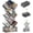 Big Grey, variant on 9-Tier Space Saving Book Shelf with Storage,Bedroom Shelves Folding Bookshelves,No Installation Required Shelf Tree Metal Bookshelf for Living Room,Study, Office,Bed Room (Black)