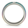 thumbnail image 2 of Solid Titanium Triple Groove Multicolor Anodized White Sapphire Wedding Band Ring Size 11.5, 2 of 8