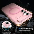 thumbnail image 6 of for Samsung Galaxy S24 Plus Magnetic Case, Support Mag-Safe Charging, Anti-Fingerprint Slim Shockproof Rugged Wave Edge Frame Design Phone Case Cover for Samsung Galaxy S24 Plus, Pink, 6 of 6