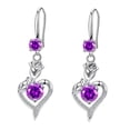 thumbnail image 2 of SmartBy 1 Pair Hoop Earrings Shining Cubic Zirconia Geometric High-end Pendant Dress Up Hypoallergenic Rose Flower Heart Dangle Earrings Fashion Jewelry, 2 of 7