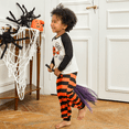 thumbnail image 3 of PatPat Womens Pajamas Halloween Pajamas Family Matching Raglan-sleeve Pumpkin Ghost & Letter Print Striped Pajamas for Women Set Women M, 3 of 10