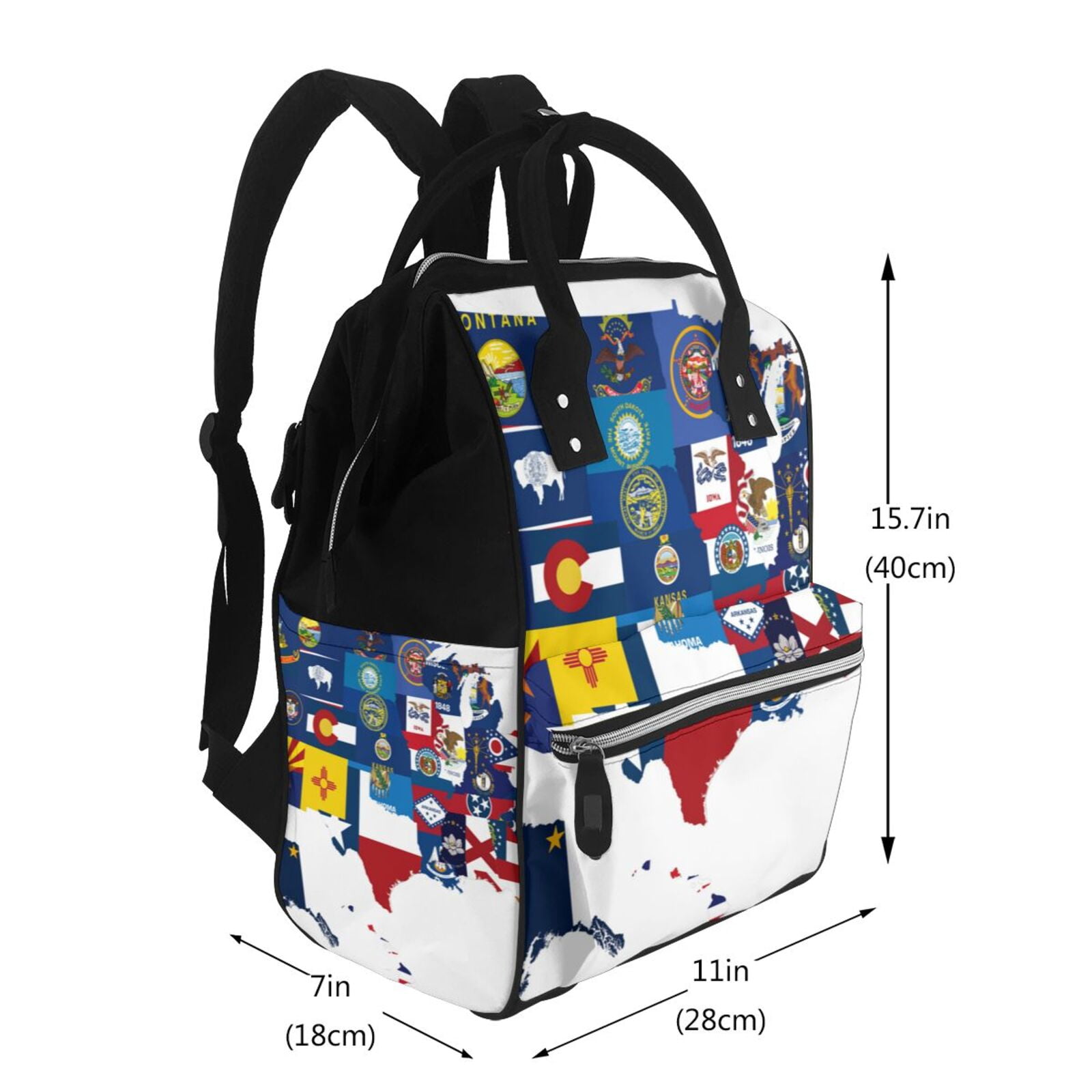 Defioc The Map Of United States for Baby Diaper Bag Backpack - Baby Bag for Boys & Girls - Diaper Backpack - Large Travel Diaper Bags- Baby Registry Search & Shower Gifts