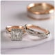 thumbnail image 2 of Huitan-Conjunto de anillos de boda para novia, corte princesa de lujo, circonita cúbica, accesorios elegantes, joyería brillante para boda y hombre, 2 of 5