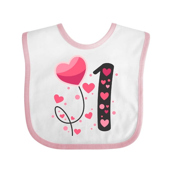 Inktastic Valentine's Day First Birthday Boys or Girls Baby Bib