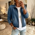 thumbnail image 5 of Edvintorg Denim Jacket for Women Fashion Long Sleeve Casual Loose Zip Up Jean Coat with Pockets Clothes for Women Blue S, 5 of 7