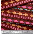 thumbnail image 2 of Soimoi Red Cotton Duck Fabric Aztec Geometric Decor Fabric Printed Yard 42 Inch Wide, 2 of 3
