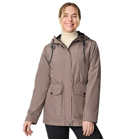 Free Country Women's Rain Away Lined Anorak Rain Jacket Mocha XL