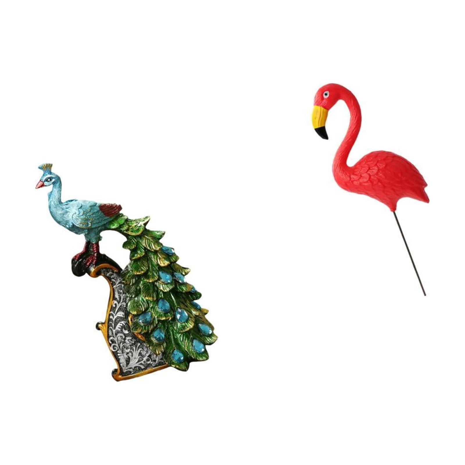 CarpNettore Peacock Bird Statue Animal Sculpture Collection Elegant Tabletop Ornament for Bedroom Office Living Room Bookshelf Home Decoration Yard Art Ornament Backyard Fairy Garden