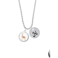 thumbnail image 2 of Delight Jewelry Silvertone Domed Llama Silvertone Script Initial Disc - H - Charm Necklace, 20"+3", 2 of 4
