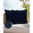 thumbnail image 6 of Pack of 2 Outdoor Pillow Covers, Solid Color Dark Blue Waterproof Square Throw Pillowcase Cushion Decorative Pillow Covers for Couch Patio Tent, 24x24 in, 6 of 6