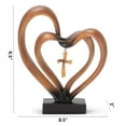 thumbnail image 3 of Bilqis Double Heart Table Top Decoration 8.5 X 9.5inch Three Heart And Brown Resin Stone Pedestal Table Top Decoration, 3 of 5