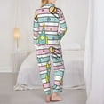 thumbnail image 5 of Disketp Pajamas Set Long Sleeve Sleepwear Womens Button Down Nightwear Pj Sets-Space Doodle, 5 of 9