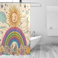 thumbnail image 2 of Yayeee Shower Curtain with Hooks 72"x72" Waterproof Fabric Bathroom Hanging Decor, Beige Rainbow, 2 of 5
