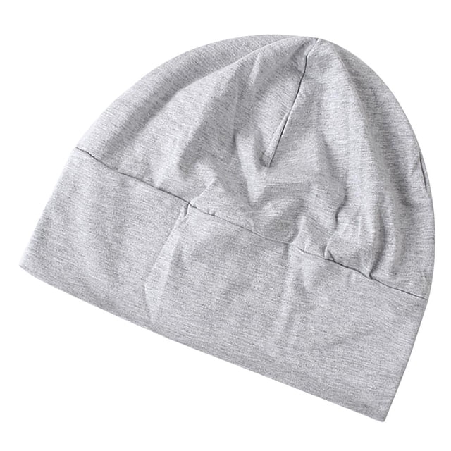 lionlar Hommes Femmes Coton Nuit Tête de Couchage Bonnet 1Pc Gris