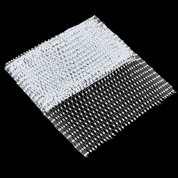 Polyester Elastic Rhinestone Fishnet Fabric Shiny Mesh Fabric for Garment Accessory White 3mm 2yards/pc DIY