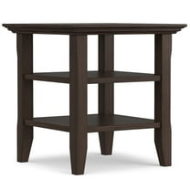 Acadian SOLID WOOD End Table in Warm Walnut Brown