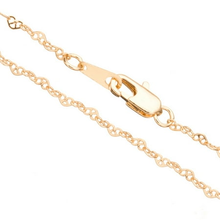 Gold Bagel Chain Necklace With Lobster Claw Clasp 18Inch 14K Gold Finished Brass 2mm Chain Width Sold per pkg of 1pcs