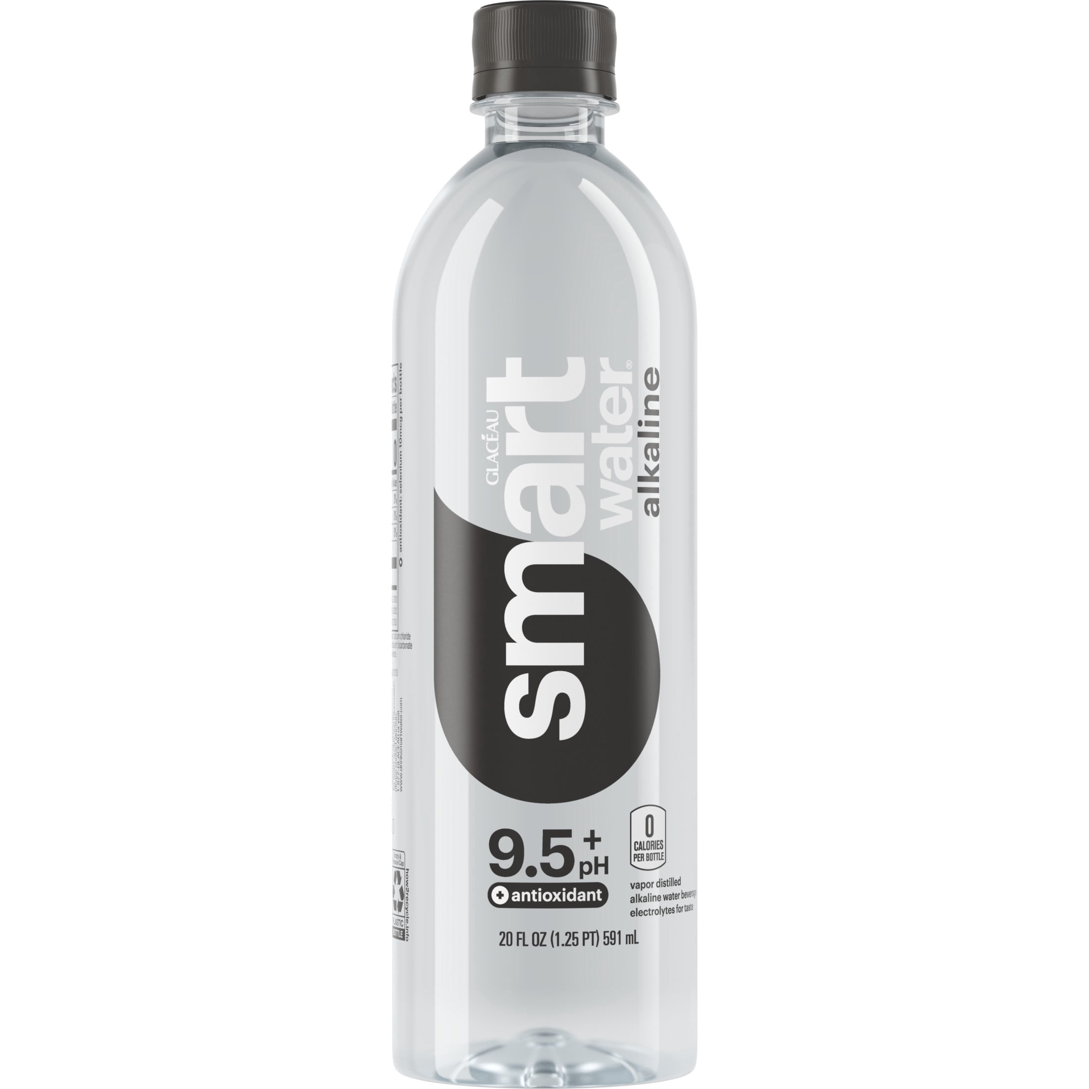 (4 pack) smartwater Alkaline with Antioxidant Water Bottle, 20 fl oz