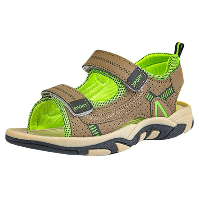 Ediodpoh Sandales pour Garçons Enfants Confortables avec Sangle Réglable à Scratch Décontractées pour l'Été Plage Usage Quotidien Sandales pour Enfants Vert 12.5