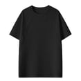 thumbnail image 1 of Ceisia Men's Casual Cotton Linen T-shirt Short Sleeve Round Neck Solid Color Summer Daily Wear Tee Tops Black L Gifts, 1 of 5