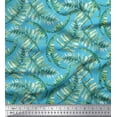 thumbnail image 1 of Soimoi Blue Poly Georgette Fabric Cedar Leaves Print Fabric by the Yard 42 Inch Wide, 1 of 3