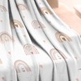 thumbnail image 3 of White Boho Bohemia Rainbow Hearts Pattern Blanket,Comfortable Soft Flannel Throw Blanket,All Season,Warm Lightweight Blankets for Sofa Bed Couch Living Room Chair,30"x40", 3 of 4
