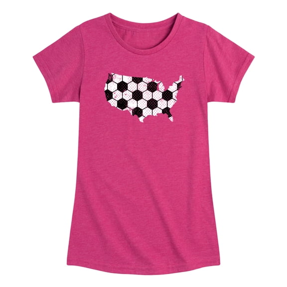 Instant Message - Soccer USA Map Silhouette Toddler Short Sleeve Graphic T-Shirt