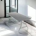 thumbnail image 5 of Tablecloth, Fitted Table Cover, Windproof Non Slip Checkered Vinyl Tablecloth for Outdoor Indoor Dining, Reusable Thick Flannel Back 30x72 Inch Oblong Tablecloth, 5 of 5