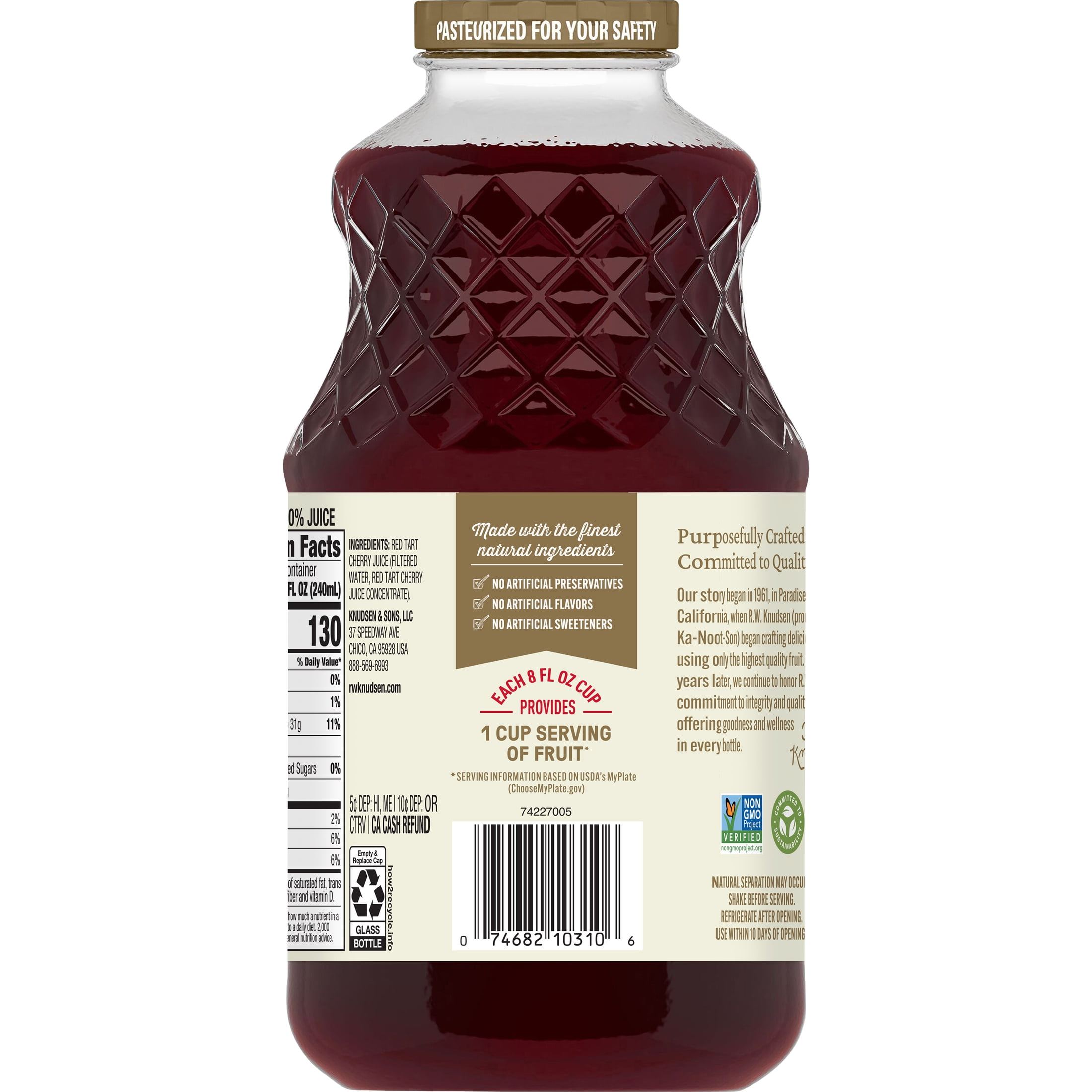 R.W. Knudsen Family Just Tart Cherry Juice, 32-Fluid Ounce
