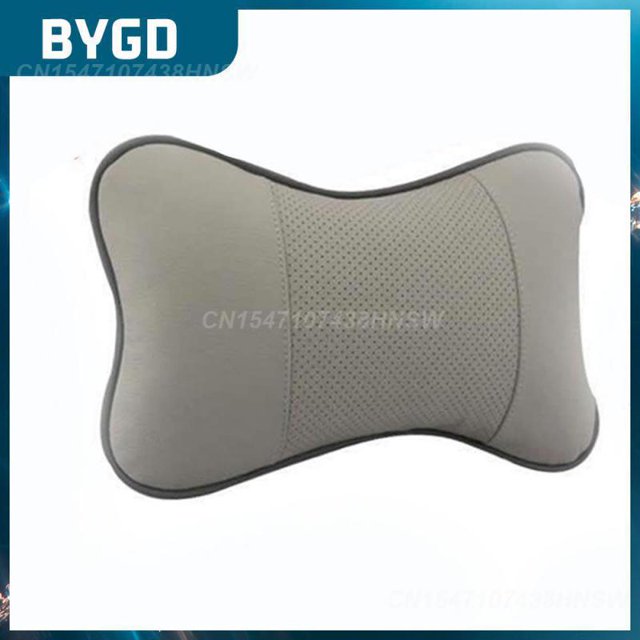 Leather Car Headrest Neck Pillow Seat Cover Universal Durable Car Neck Pillow Practical Cushion Car Interior Accessories04United States He Qiyong unisex
