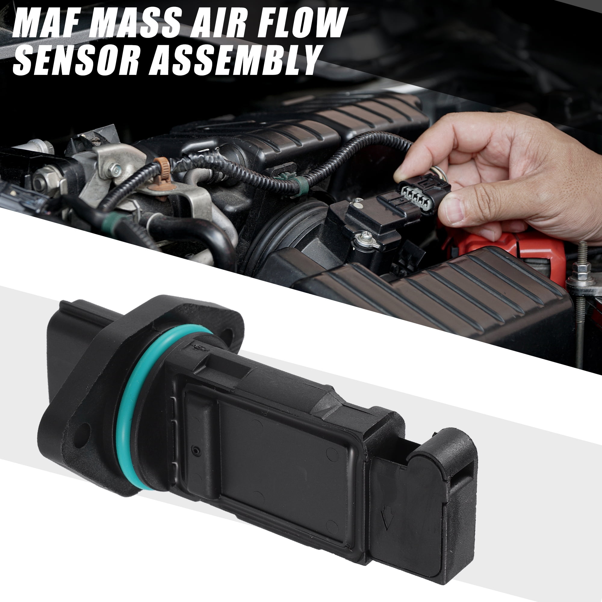 MAF Sensor No.22680-AM600/22680AM600 MAF Mass Air Flow Sensor for Nissan Maxima 3.5L 2002-2003 Black