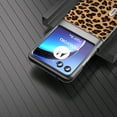 thumbnail image 5 of Feishell for Motorola Razr 40 Ultra 2023 Fashion Leopard Print Phone Case for Women Men,PU Leather & Hard PC Shock Absorption Anti-Slip Slim Folding Protective Phone Case,A, 5 of 5