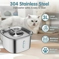 thumbnail image 3 of Stainless Steel Cat Water Fountain, 101oz/3L Pet Fountain Automatic, 3 of 5