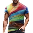 thumbnail image 1 of Camiseta de diario unisex para hombre, estampado gráfico en 3D, estampado cruzado, manga corta, blusa informal Pompotops oipoqjl31207, 1 of 3