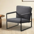 thumbnail image 3 of Parlor Dream Metal Frame Accent Armchair with Ergonomic Cushioning, Upholstered Armrests up to 300Ibs Ideal for Living Room, Bedroom, 3 of 8