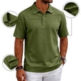 thumbnail image 4 of Mens Golf Shirt Dry Fit Mens Polo Shirts Short Sleeve Performance Golf Polos for Men with Collar Work Shirts Army Green L, 4 of 8