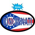 thumbnail image 2 of 4in x 2.5in Oval Ohio Flag Cincinnati Sticker, 2 of 9