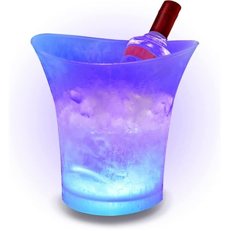 

LED Ice Bucket Regular 5L Large Capacity Lighted Ice Bucket with Automatic 7 Colors Changing for Party/Home/Bar/KTV Club Waterproof Wine Ice Bucket Beer Drink Containers