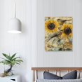 thumbnail image 4 of Sheronv Sunflowers Birds Music Notes Fine Art Aesthetic Poster & Print Wall Painting for Home Office Decor - Ready to Hang Canvas Artwork 12x16 in, 4 of 5